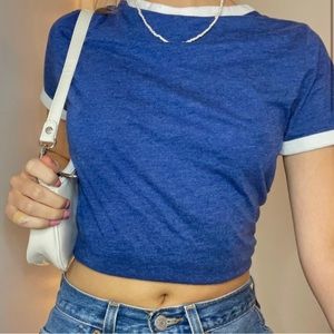 H&M Divide Blue tee with white trim